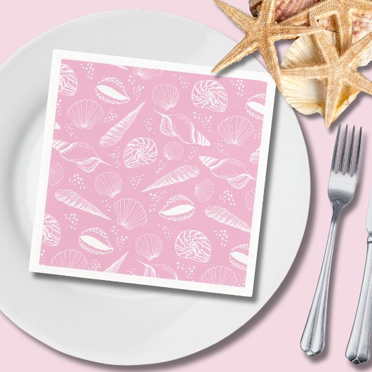 Serviette En Papier Rose coquillage