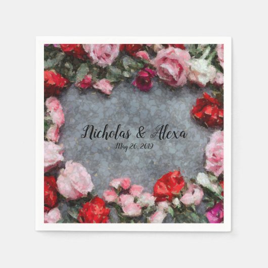 Serviette En Papier Rose Cracklin (Devant)