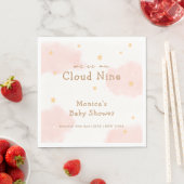 Serviette En Papier Rose Cute Nuage Neuf Fille Douche bébé (En situation)