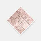 Serviette En Papier Rose d'anniversaire parties scintillant or script (Coin)