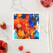 Serviette En Papier Rose d'art abstrait orange rouille (En situation)