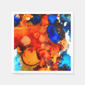 Serviette En Papier Rose d'art abstrait orange rouille (Devant)