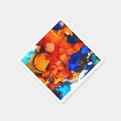 Serviette En Papier Rose d'art abstrait orange rouille (Coin)