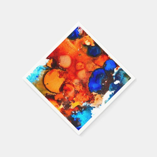 Serviette En Papier Rose d'art abstrait orange rouille (Coin)