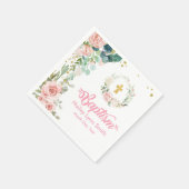 Serviette En Papier Rose de baptême serviettes (Coin)