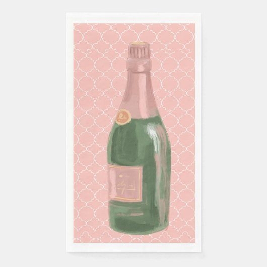 Serviette En Papier Rose de Champagne Rosé en canette (Devant)