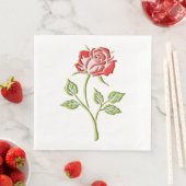 Serviette En Papier Rose de couleur simple (En situation)