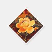 Serviette En Papier Rose de flamme (Coin)