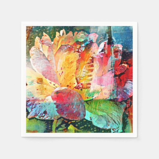Serviette En Papier Rose de fleurs (Devant)