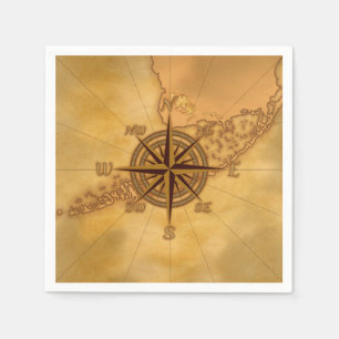 Serviette En Papier Rose de la Compass antique