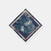 Serviette En Papier Rose de la marine Bouquet Mariage Table (Coin)