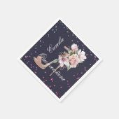 Serviette En Papier Rose de minuit Gold Sandal Quinceañera (Coin)