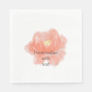Serviette En Papier Rose de pêche aquarelle