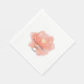 Serviette En Papier Rose de pêche aquarelle (Coin)