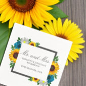 Serviette En Papier Rose de tournesol Daisy Floral Mariage
