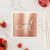 Serviette En Papier Rose d'élégance simple Mariage Gold Party (En situation)