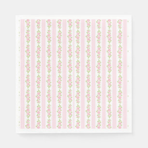 Serviette En Papier Rose Délicieux Fancy Floral Fête Dessert Antique