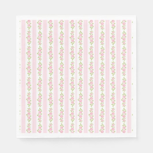 Serviette En Papier Rose Délicieux Fancy Floral Fête Dessert Antique (Devant)