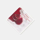 Serviette En Papier Rose  des anneaux d'or Mariage (Coin)