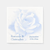 Serviette En Papier Rose Design Mariage couleur bleu (Devant)