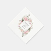 Serviette En Papier Rose d'été Jardin Floral Mariage (Coin)