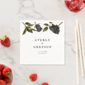 Serviette En Papier Rose d'Halloween foncé Mariage blanc (En situation)