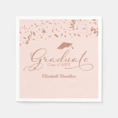 Serviette En Papier Rose diplômé Gold Foil Parti de graduation rose (Devant)