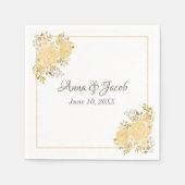 Serviette En Papier Rose d'or Monogram Mariage Napkin (Devant)