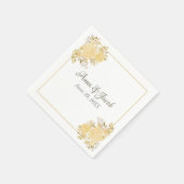 Serviette En Papier Rose d'or Monogram Mariage Napkin (Coin)