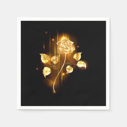 Serviette En Papier Rose d'or ( rose d'or ) (Devant)