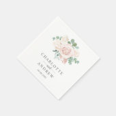 Serviette En Papier Rose Dusty Eucalyptus Mariage vert (Coin)