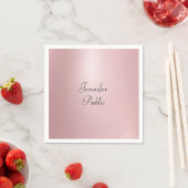 Serviette En Papier Rose élégant moderne tendance Gold manuscrit (En situation)