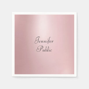 Serviette En Papier Rose élégant moderne tendance Gold manuscrit