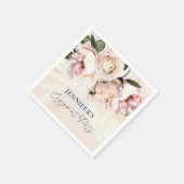 Serviette en papier rose élégante pour fiançailles (Coin)