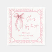 Serviette En Papier Rose Elle Se Marie Shower Nuptial (Devant)
