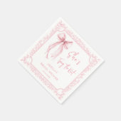 Serviette En Papier Rose Elle Se Marie Shower Nuptial (Coin)