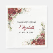 Serviette En Papier Rose en fleurs (Devant)