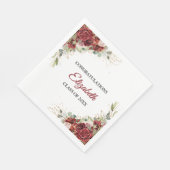Serviette En Papier Rose en fleurs (Coin)