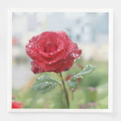 Serviette En Papier Rose en gouttes de pluie (Devant)
