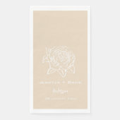 Serviette En Papier Rose Esquisse Mariage/Fête des mariées personnalis (Devant)