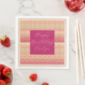 Serviette En Papier Rose Et Corail Clair (En situation)