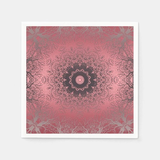 Serviette En Papier rose et gris (Devant)