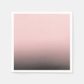 Serviette En Papier Rose et noir Ombre moderne Mariage chic (Devant)