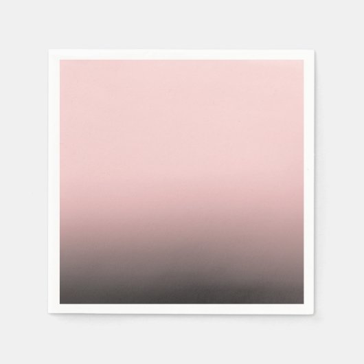 Serviette En Papier Rose et noir Ombre moderne Mariage chic (Devant)