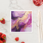 Serviette En Papier Rose et or Abstrait-violet moderne (En situation)