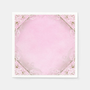 Serviette En Papier Rose et or élégants