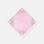 Serviette En Papier Rose et or élégants (Coin)