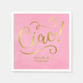 Serviette En Papier Rose et or Italien (Devant)