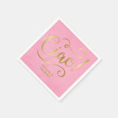Serviette En Papier Rose et or Italien (Coin)