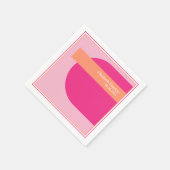 Serviette En Papier Rose et orange géométriques (Coin)